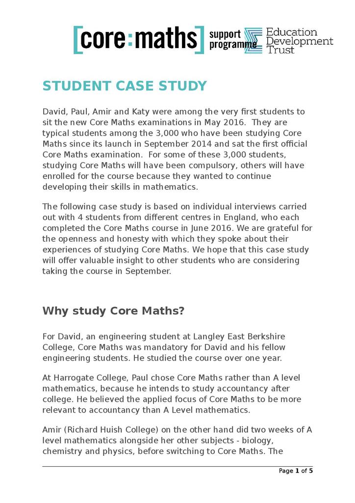 case study about math
